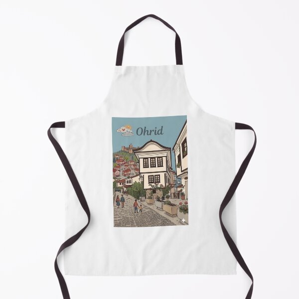 Item preview, Ohrid Old Town Illustration – Charming Streets of Macedonia designed and sold by FlatlineArtCo.