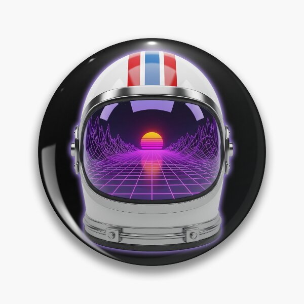 Item preview, Retro Future Astronaut Helmet - Synthwave Horizon Space Art designed and sold by powersunlight.