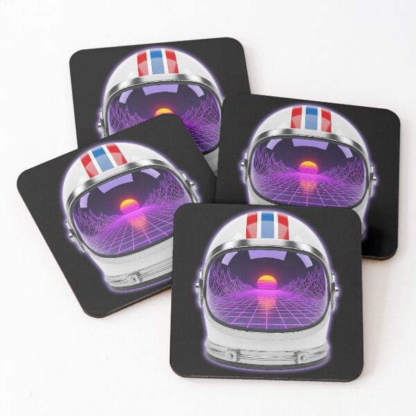 Item preview, Retro Future Astronaut Helmet - Synthwave Horizon Space Art designed and sold by powersunlight.