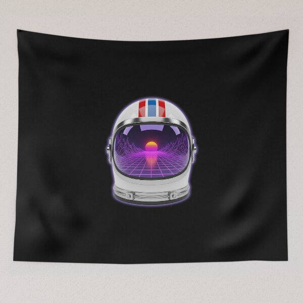 Item preview, Retro Future Astronaut Helmet - Synthwave Horizon Space Art designed and sold by powersunlight.