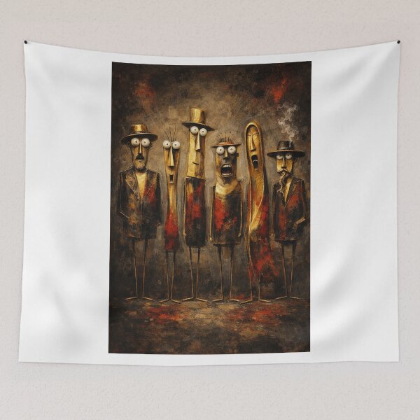 Item preview, Crimson Figures – Distorted Souls in Silent Harmony designed and sold by JcAbstractArt.