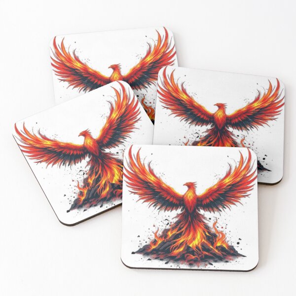Item preview, Fiery Phoenix Rising - Majestic Mythical Bird of Flames and Ash designed and sold by Remix Vision.