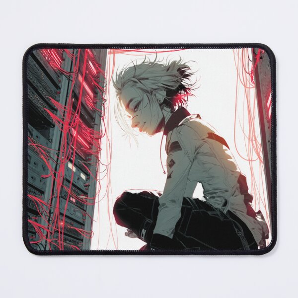 Item preview, ZERO — Wrapped in Red Data | Post-Punk Anime Art Print designed and sold by GhostOrigin.