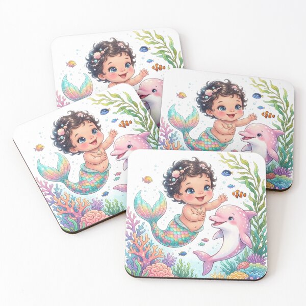 Item preview, Cute baby mermaid designed and sold by PP&RAINBOW SHOP.