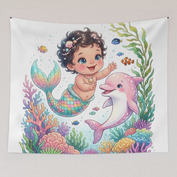 Item preview, Cute baby mermaid designed and sold by PP&RAINBOW SHOP.