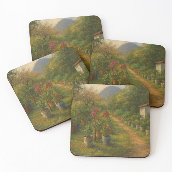 Item preview, Pathway Through Nature with Flower Pots designed and sold by Lougud.