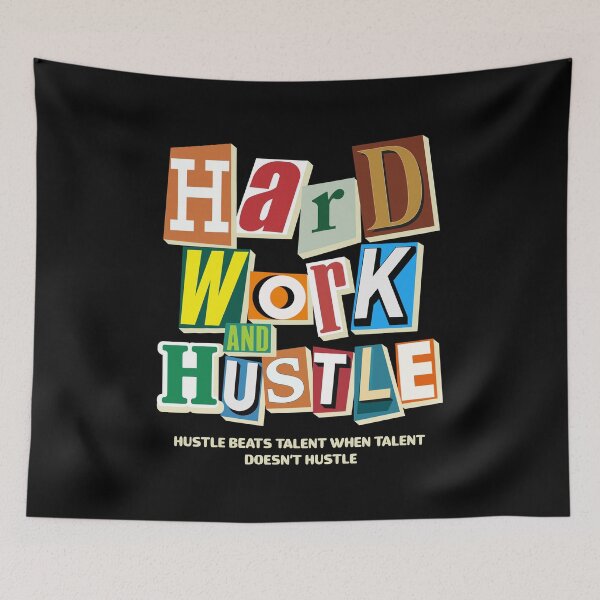 Item preview, Hard Work and Hustle - Retro Typography designed and sold by Zerhof.