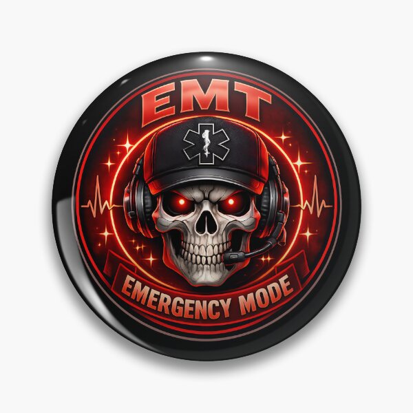Item preview, EMT Emergency Mode Skull Paramedic First Responder Medical Neon Design designed and sold by ClinicalHubs.