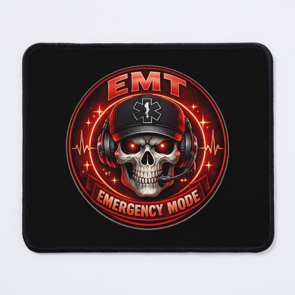 Item preview, EMT Emergency Mode Skull Paramedic First Responder Medical Neon Design designed and sold by ClinicalHubs.
