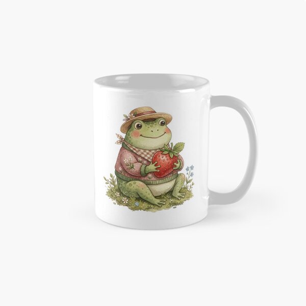 Item preview, Whimsical Frog in Sweater and Hat  with Strawberry designed and sold by SOUFIANE1991.