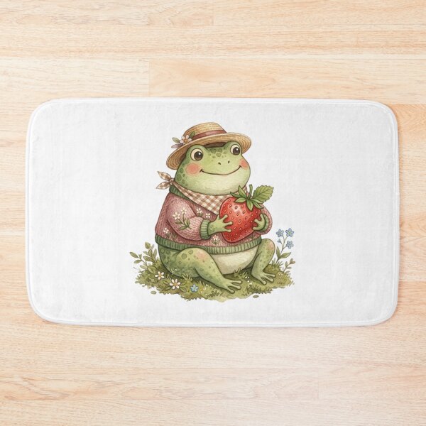 Item preview, Whimsical Frog in Sweater and Hat  with Strawberry designed and sold by SOUFIANE1991.