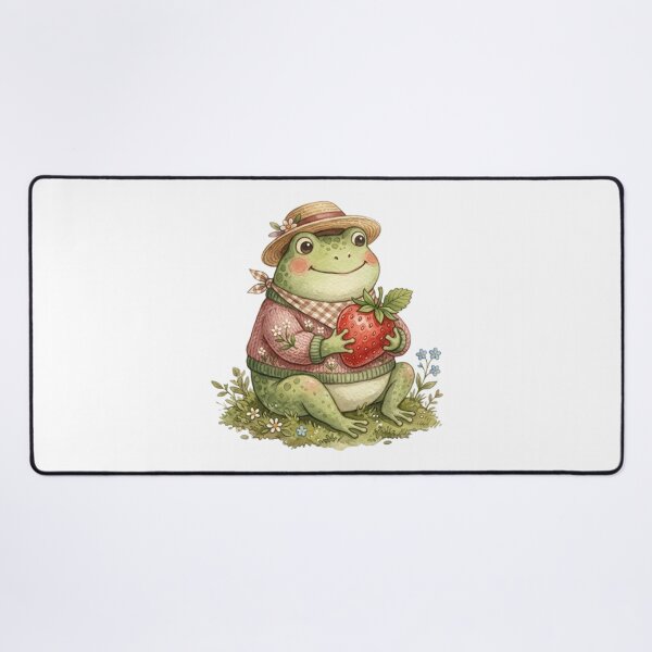 Item preview, Whimsical Frog in Sweater and Hat  with Strawberry designed and sold by SOUFIANE1991.