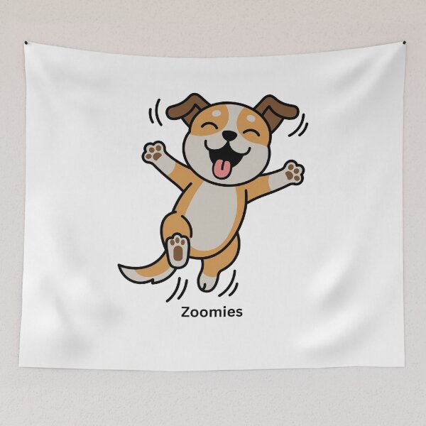 Item preview, Happy Dancing Dog Cute Kawaii Puppy Cartoon Design designed and sold by CozyMomDesigns.