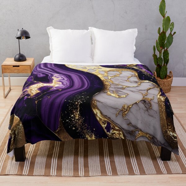 Item preview, Purple Amethyst Gold Luxury Marble Fluid Art designed and sold by Ed & Harmony.