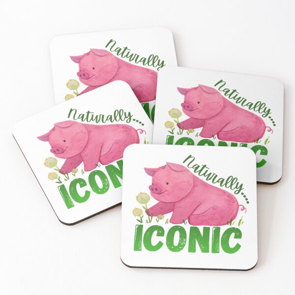 Item preview, Naturally Iconic Funny Pig Shirt, Cute Pink Pig Watercolor Design, Confident Attitude Quote Tee, Sassy Animal Graphic, Self Confidence Gift, Cute Farm Animal Shirt designed and sold by Yesss-Mau.