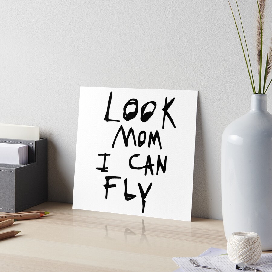 Look Mom I Can Fly White – Skateboard Wall Art – Dekorway