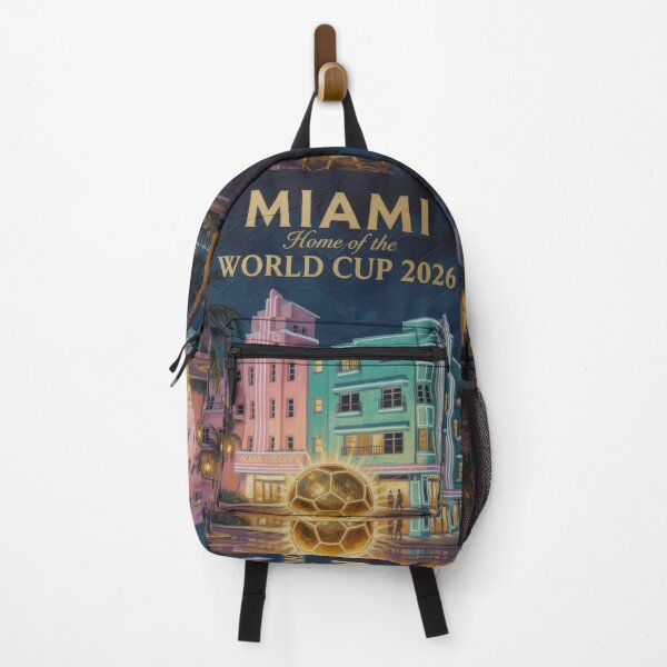 Item preview, Miami Sunset World Cup 2026 Soccer Poster — Art Deco Boulevard Print designed and sold by BrickByDream.