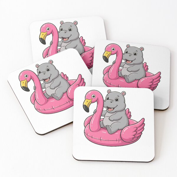 Item preview, Cute Hippo in Pink Flamingo Pool Float designed and sold by k3rstman1.