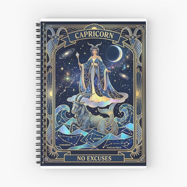 Artikelvorschau, Steinbock-Sternzeichen-Kunst, Vintage-Tarot-Stil entworfen und verkauft von ChloeDesigns401.
