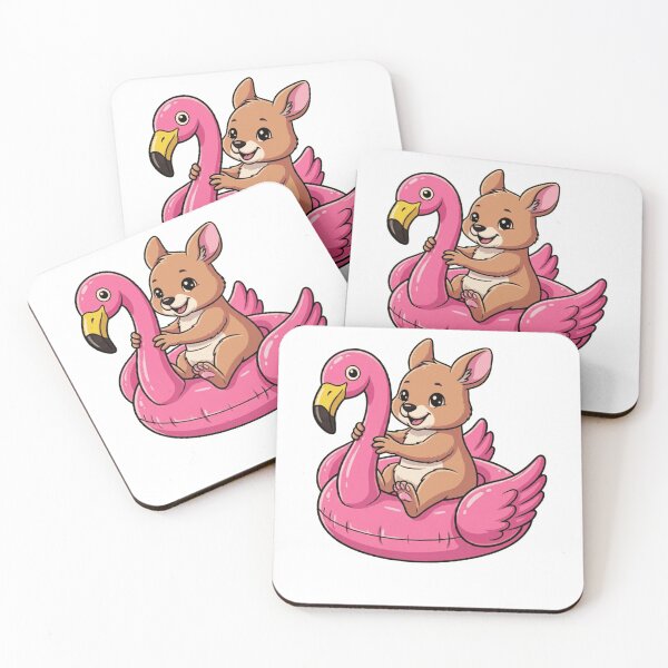 Item preview, Cute Kangaroo in Pink Flamingo Pool Float designed and sold by k3rstman1.