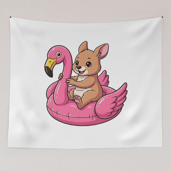 Item preview, Cute Kangaroo in Pink Flamingo Pool Float designed and sold by k3rstman1.