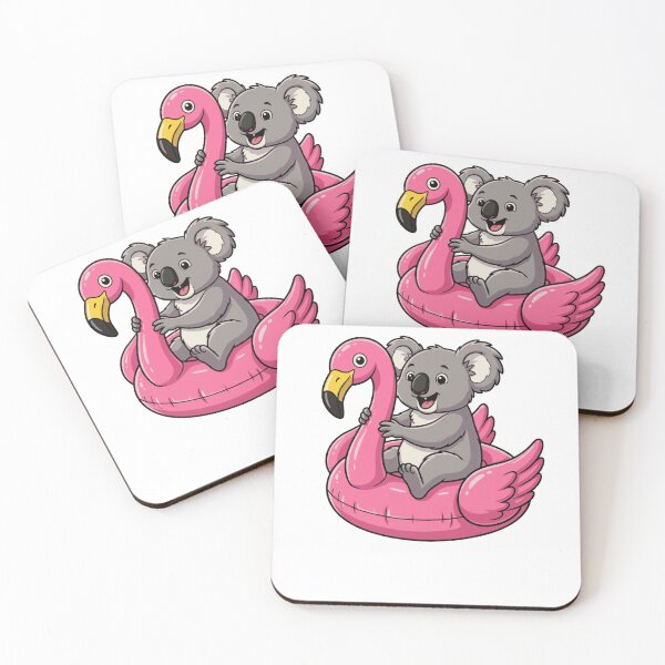Item preview, Cute Koala Relaxing on Pink Flamingo Float designed and sold by k3rstman1.