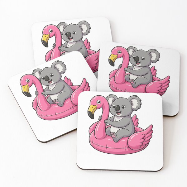 Item preview, Cute Koala Relaxing on Flamingo Pool Float designed and sold by k3rstman1.