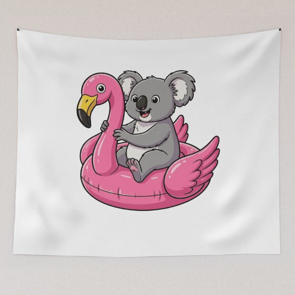 Item preview, Cute Koala Relaxing on Flamingo Pool Float designed and sold by k3rstman1.