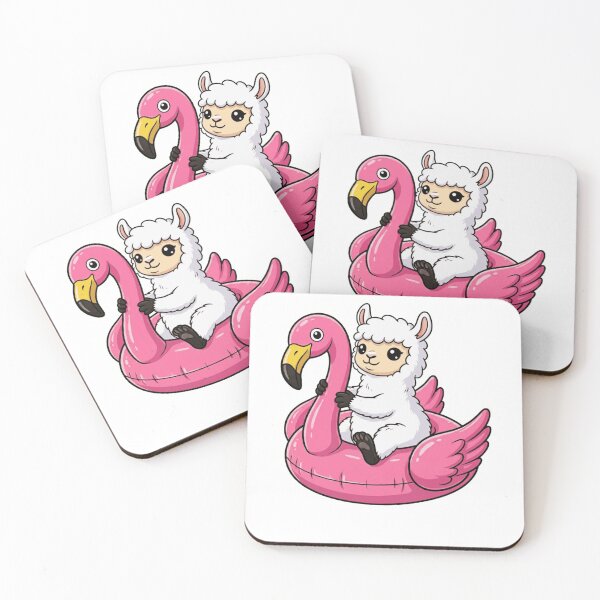Item preview, Cute Llama on Pink Flamingo Pool Float designed and sold by k3rstman1.