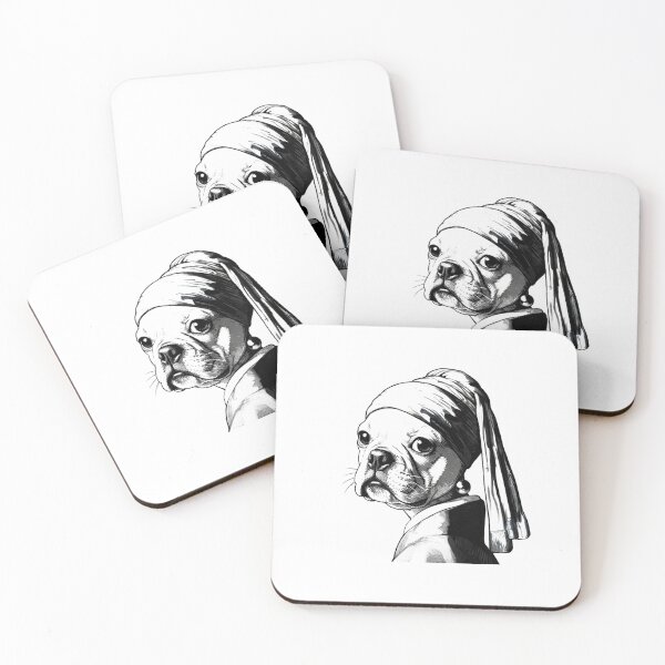 Item preview, Pawfect Masterpieces - French Bulldog with a Pearl - Classic Portrait Parody designed and sold by PhokaPhokich.