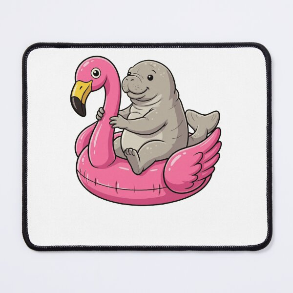 Item preview, Cute Manatee in Pink Flamingo Pool Float designed and sold by k3rstman1.
