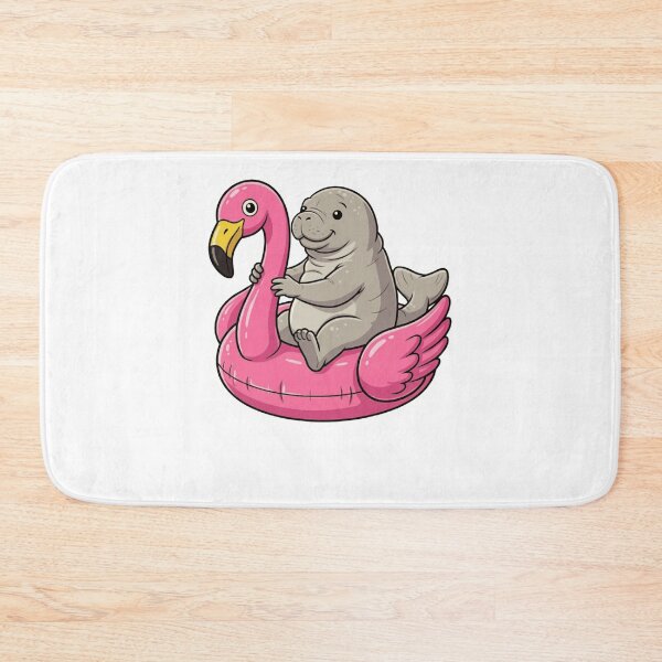 Item preview, Cute Manatee in Pink Flamingo Pool Float designed and sold by k3rstman1.