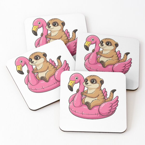 Item preview, Cute Meerkat Riding Pink Flamingo Pool Float designed and sold by k3rstman1.
