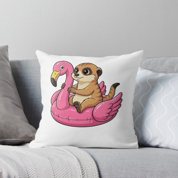 Item preview, Cute Meerkat Riding Pink Flamingo Pool Float designed and sold by k3rstman1.