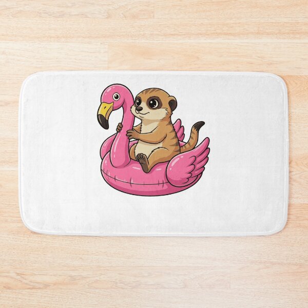 Item preview, Cute Meerkat Riding Pink Flamingo Pool Float designed and sold by k3rstman1.