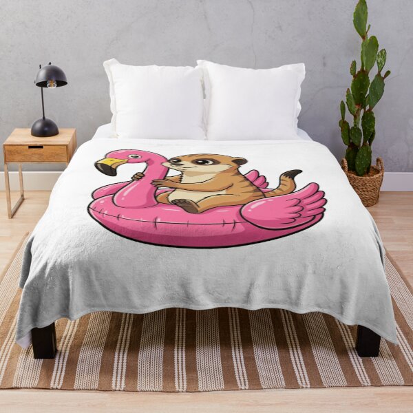 Item preview, Cute Meerkat Riding Pink Flamingo Pool Float designed and sold by k3rstman1.