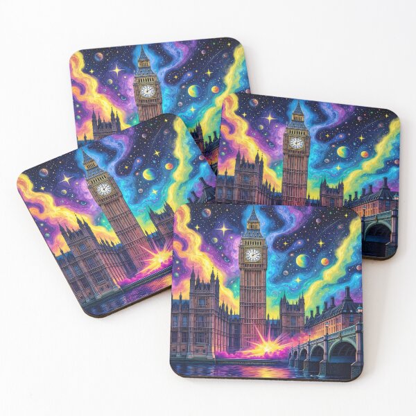 Item preview, Big Ben London - Psychedelic Clock Tower Art designed and sold by Lucid Dream Pixel.