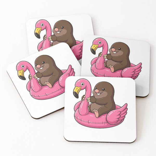Item preview, Cute Cartoon Mole on Flamingo Pool Float designed and sold by k3rstman1.