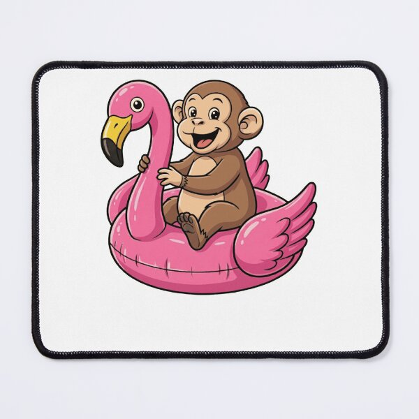 Item preview, Cute Monkey on Pink Flamingo Pool Float designed and sold by k3rstman1.