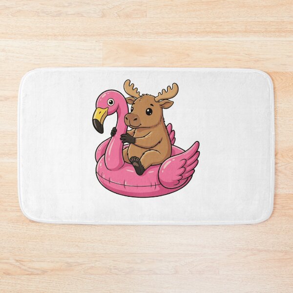 Item preview, Cute Moose in Pink Flamingo Pool Float designed and sold by k3rstman1.