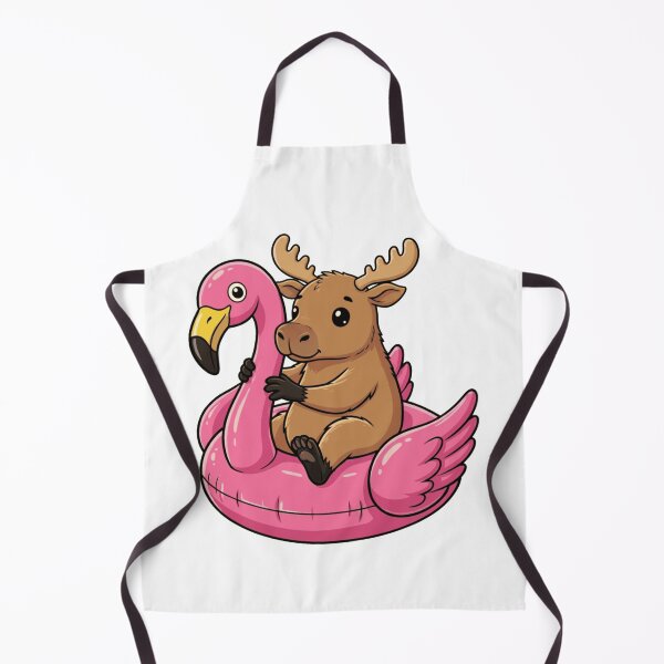 Item preview, Cute Moose in Pink Flamingo Pool Float designed and sold by k3rstman1.