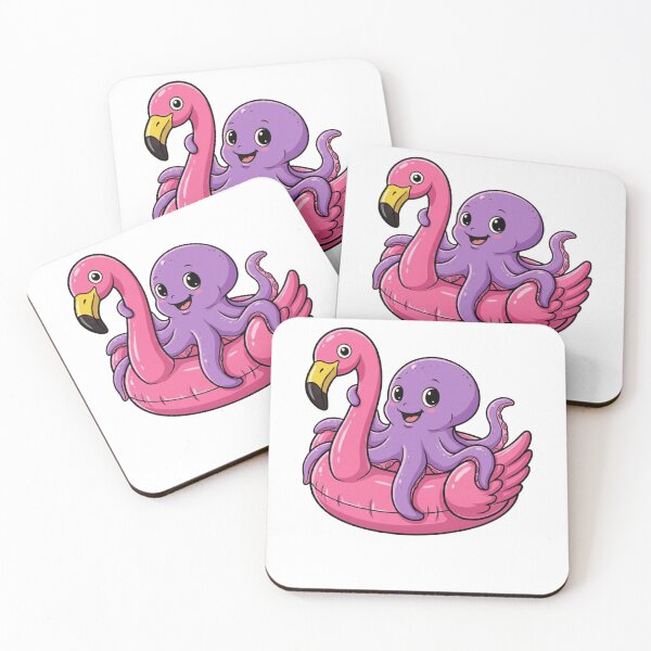 Item preview, Cute Purple Octopus Pink Flamingo Pool Float designed and sold by k3rstman1.