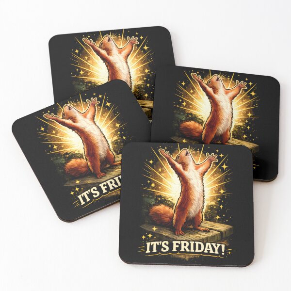 Item preview, It’s Friday Squirrel Meme Funny Weekend Mood Chaotic Happy Animal Finally Friday Humor designed and sold by WAUZ.