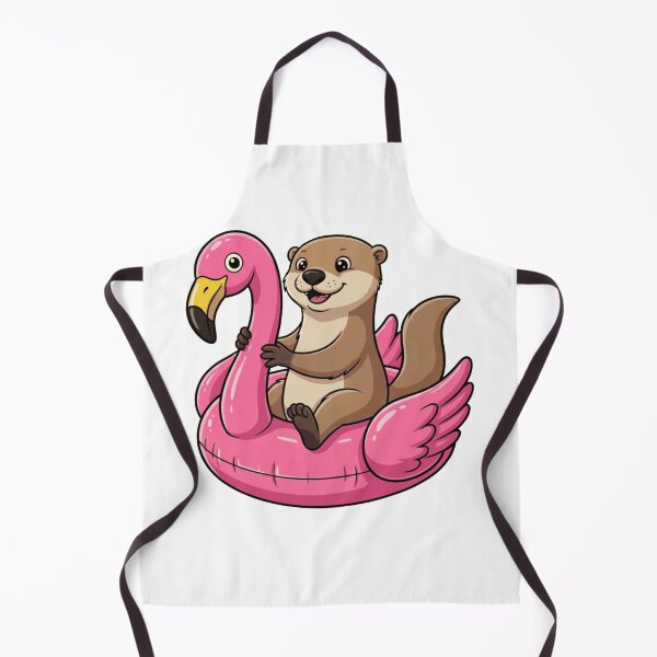 Item preview, Cute Otter on Pink Flamingo Pool Float designed and sold by k3rstman1.