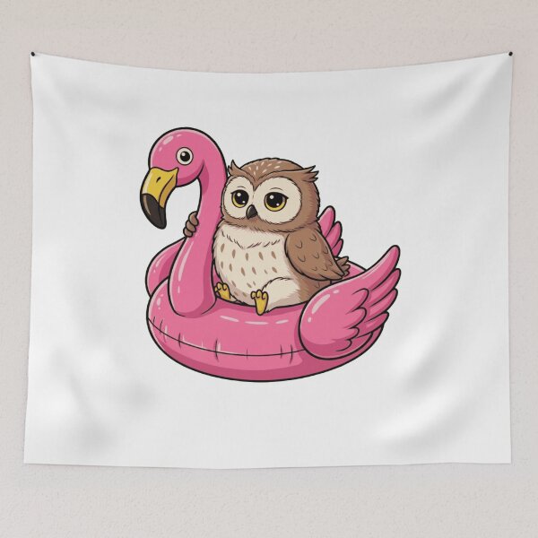 Item preview, Cute Owl on Pink Flamingo Pool Float designed and sold by k3rstman1.