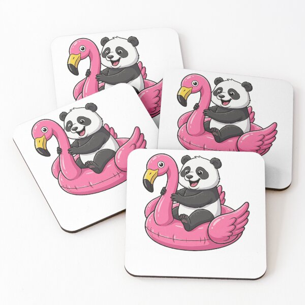 Item preview, Cute Panda Riding Pink Flamingo Pool Float designed and sold by k3rstman1.