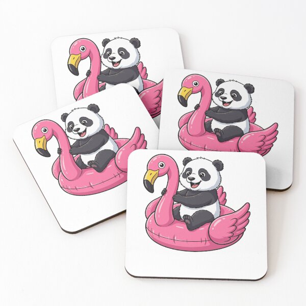 Item preview, Cute Cartoon Panda Pink Flamingo Pool Float designed and sold by k3rstman1.