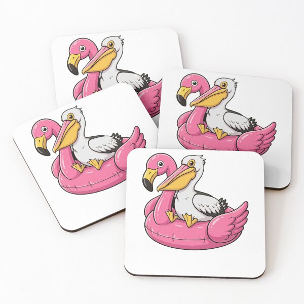 Item preview, Cute Pelican on Pink Flamingo Pool Float designed and sold by k3rstman1.
