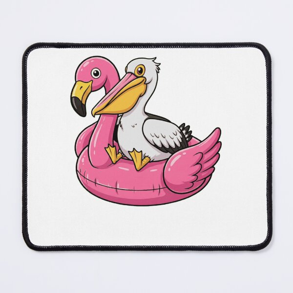 Item preview, Cute Pelican on Pink Flamingo Pool Float designed and sold by k3rstman1.