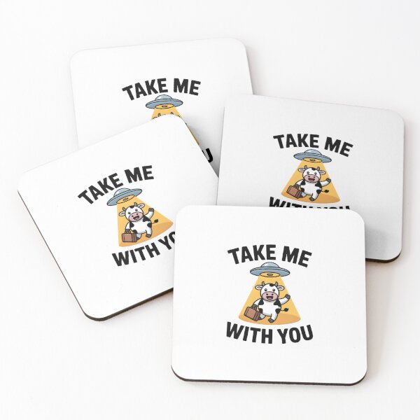 Item preview, Funny Take Me With You Alien Abduction Cow Meme Sticker designed and sold by Mr-wow.